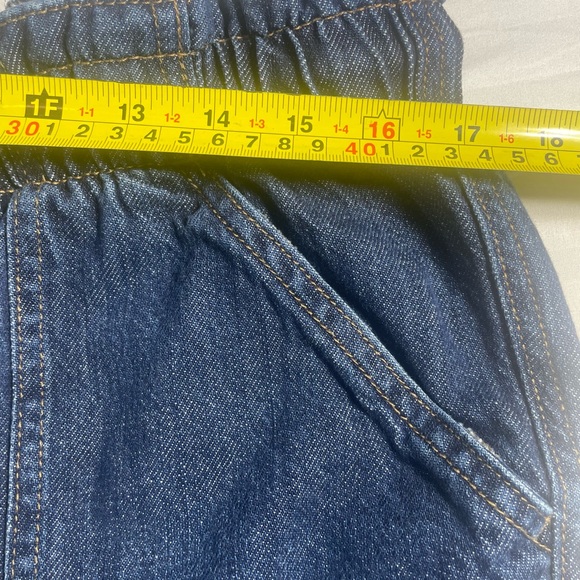 Maurices Dark Blue Relaxed Women's Denim Joggers with White Drawstring - Picture 5 of 8